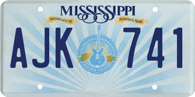 MS license plate AJK741