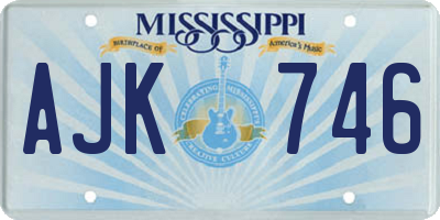 MS license plate AJK746