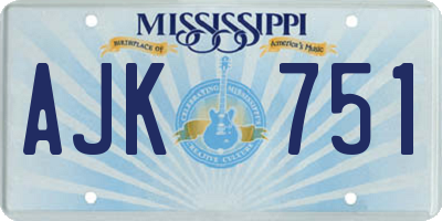 MS license plate AJK751