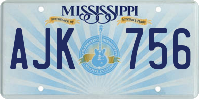 MS license plate AJK756