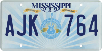 MS license plate AJK764
