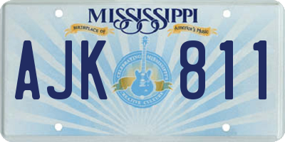 MS license plate AJK811