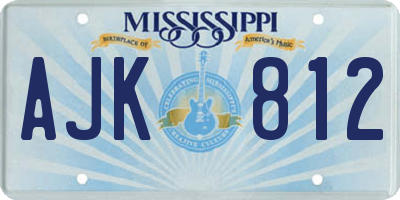 MS license plate AJK812