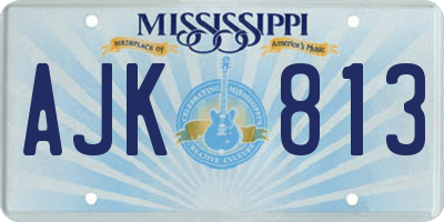 MS license plate AJK813