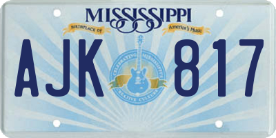 MS license plate AJK817