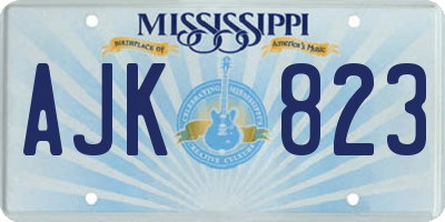 MS license plate AJK823