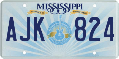 MS license plate AJK824