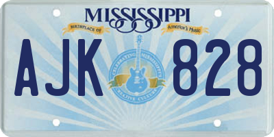 MS license plate AJK828