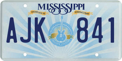 MS license plate AJK841
