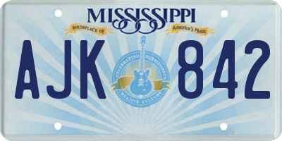 MS license plate AJK842