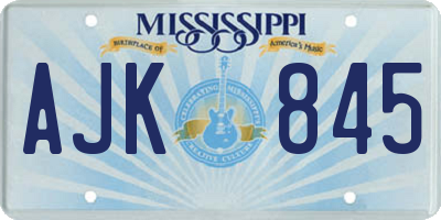 MS license plate AJK845