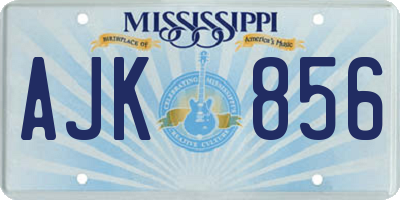 MS license plate AJK856