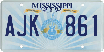 MS license plate AJK861