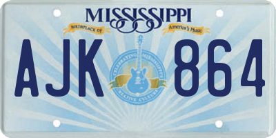 MS license plate AJK864