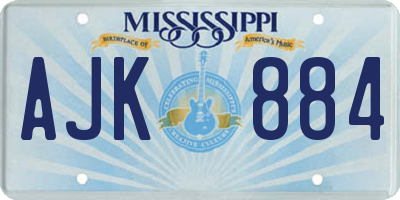 MS license plate AJK884