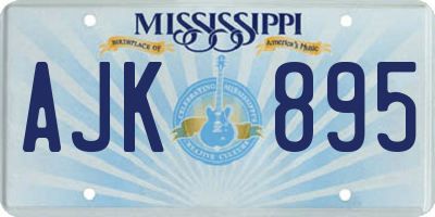 MS license plate AJK895