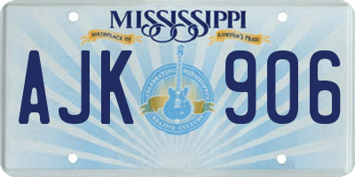 MS license plate AJK906
