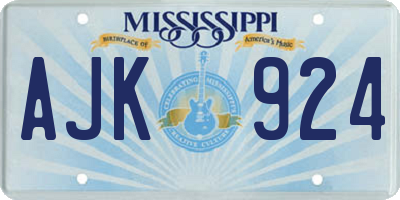 MS license plate AJK924