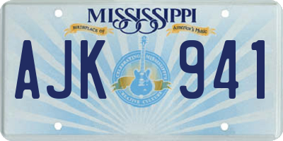 MS license plate AJK941