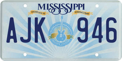 MS license plate AJK946