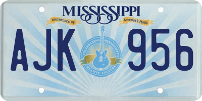 MS license plate AJK956