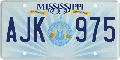 MS license plate AJK975
