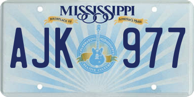 MS license plate AJK977