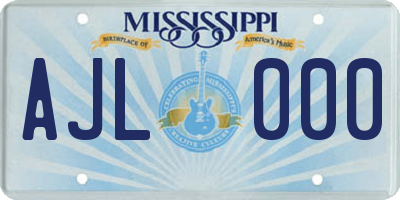 MS license plate AJL000