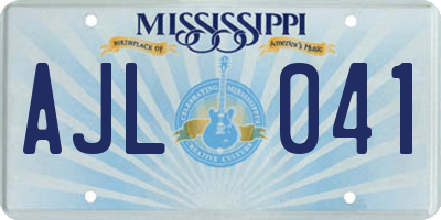 MS license plate AJL041