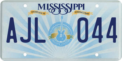 MS license plate AJL044