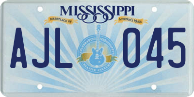 MS license plate AJL045