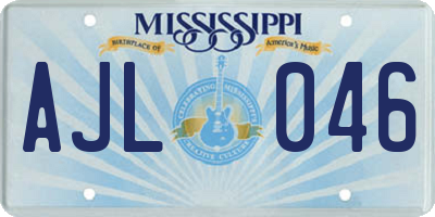 MS license plate AJL046