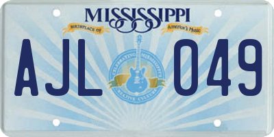 MS license plate AJL049