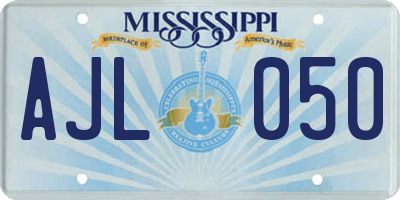 MS license plate AJL050