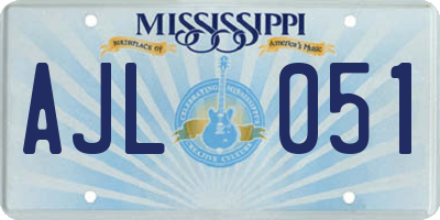 MS license plate AJL051
