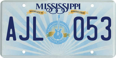MS license plate AJL053