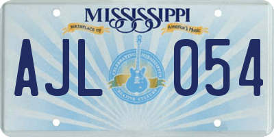 MS license plate AJL054