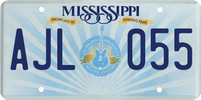MS license plate AJL055