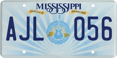 MS license plate AJL056