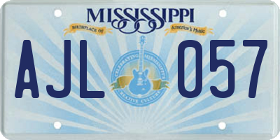 MS license plate AJL057