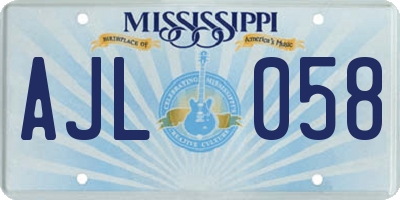 MS license plate AJL058