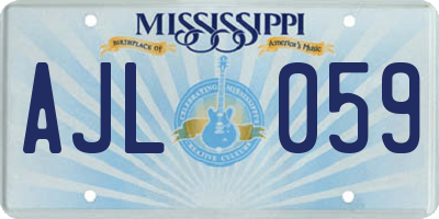 MS license plate AJL059