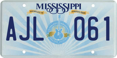 MS license plate AJL061