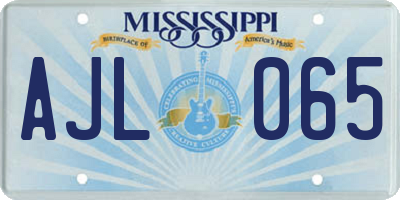 MS license plate AJL065