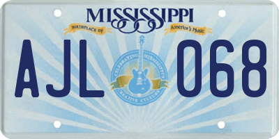 MS license plate AJL068