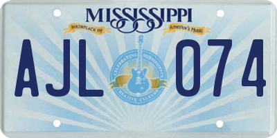 MS license plate AJL074