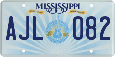 MS license plate AJL082