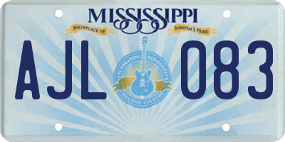 MS license plate AJL083