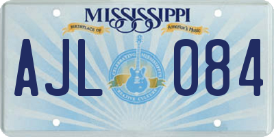 MS license plate AJL084