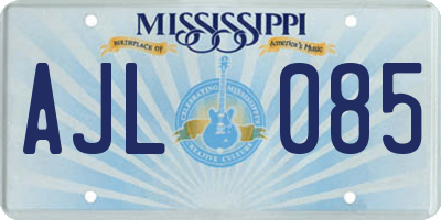 MS license plate AJL085